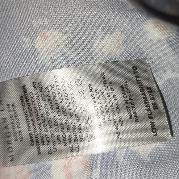 Morgan Lane Robe Navy Floral Polyester Pockets Waist Tie Women's S/M NEW - Picture 9 of 9